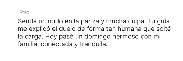 Pao: soltó la culpa y volvió a disfrutar tiempo tranquilo con su familia.