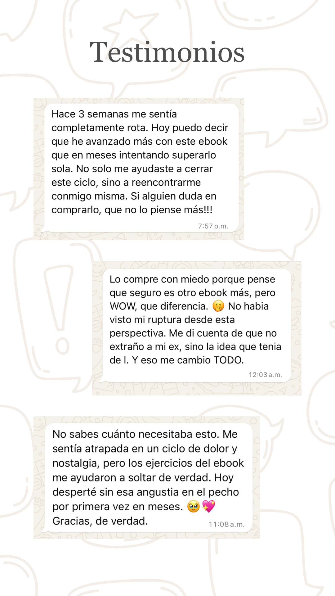 Mensajes reales de lectoras - captura 1